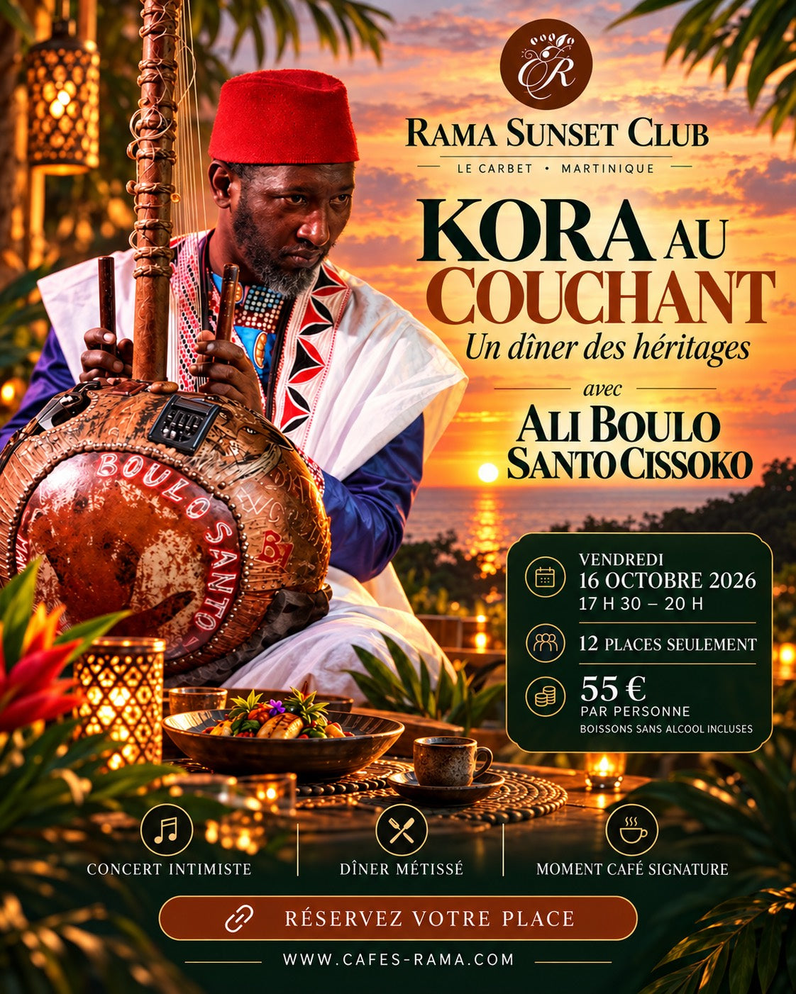 Rama Sunset Club — Kora au couchant · 16 octobre 2026